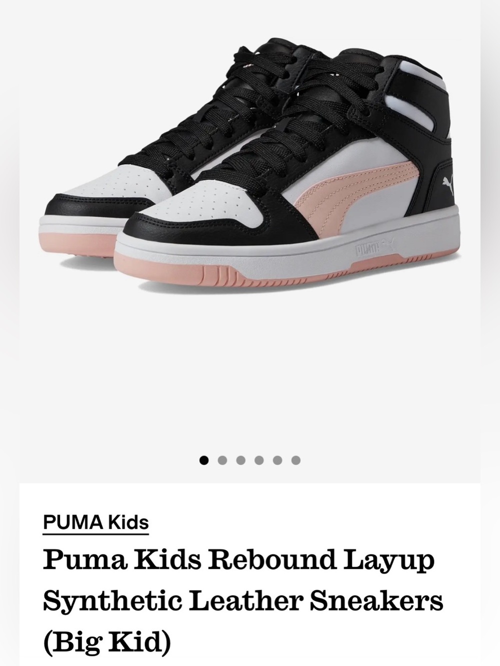 Puma Kids Rebound Layup Synthetic Leather Sneakers. Big Kids/Women’s size 6